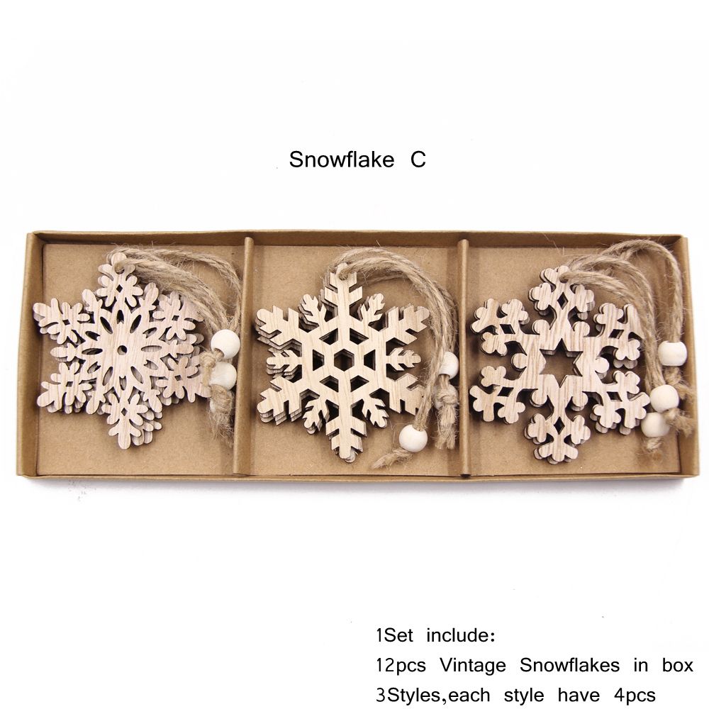 Wooden Snowflake Decorations