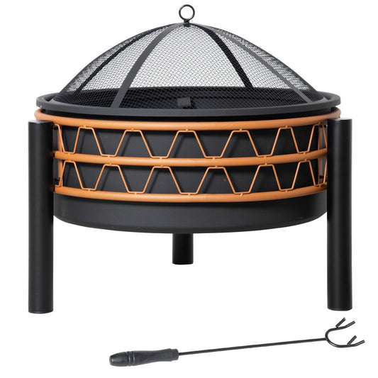 Fire Pit with Screen Cover 64cm