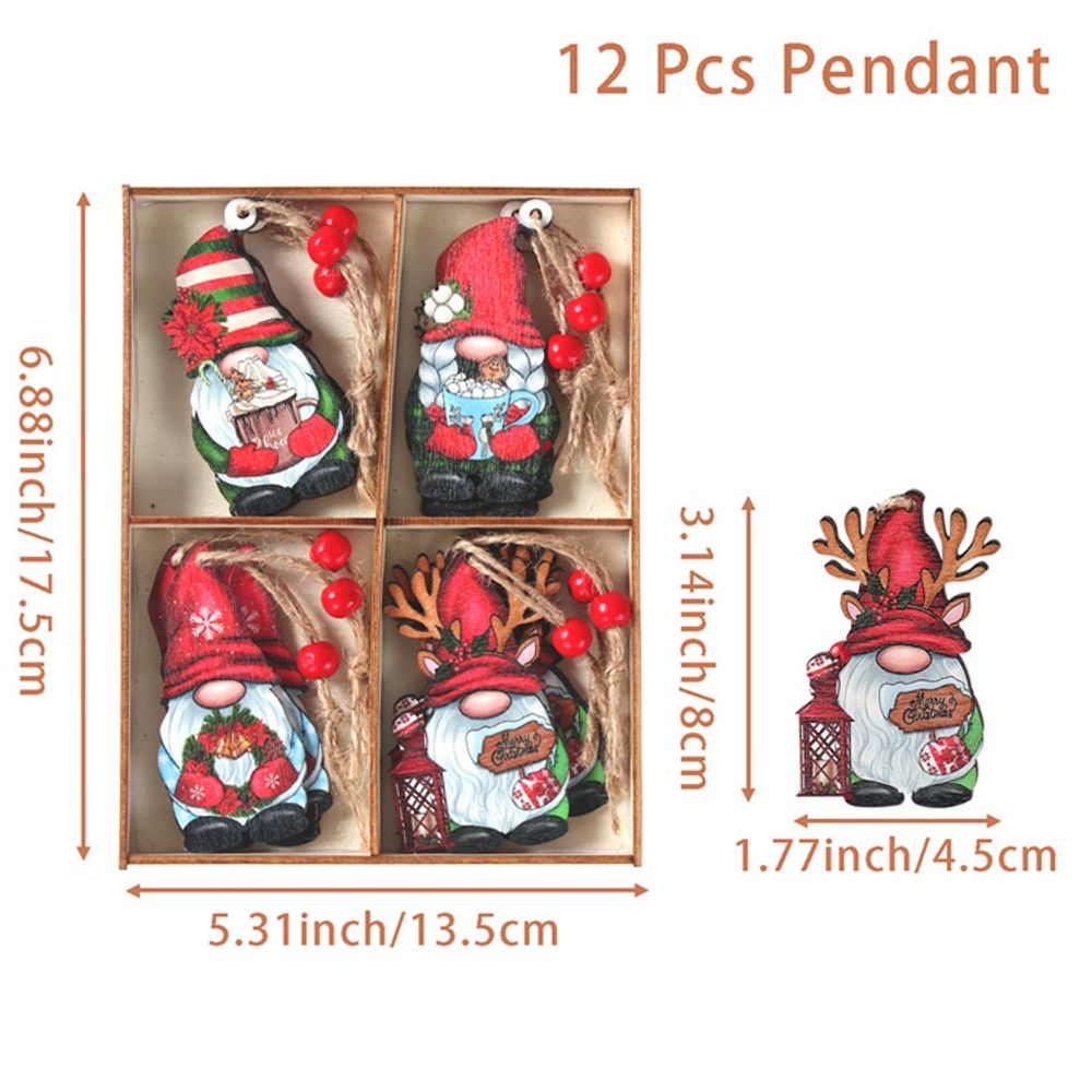 Wooden Gnome Pendants