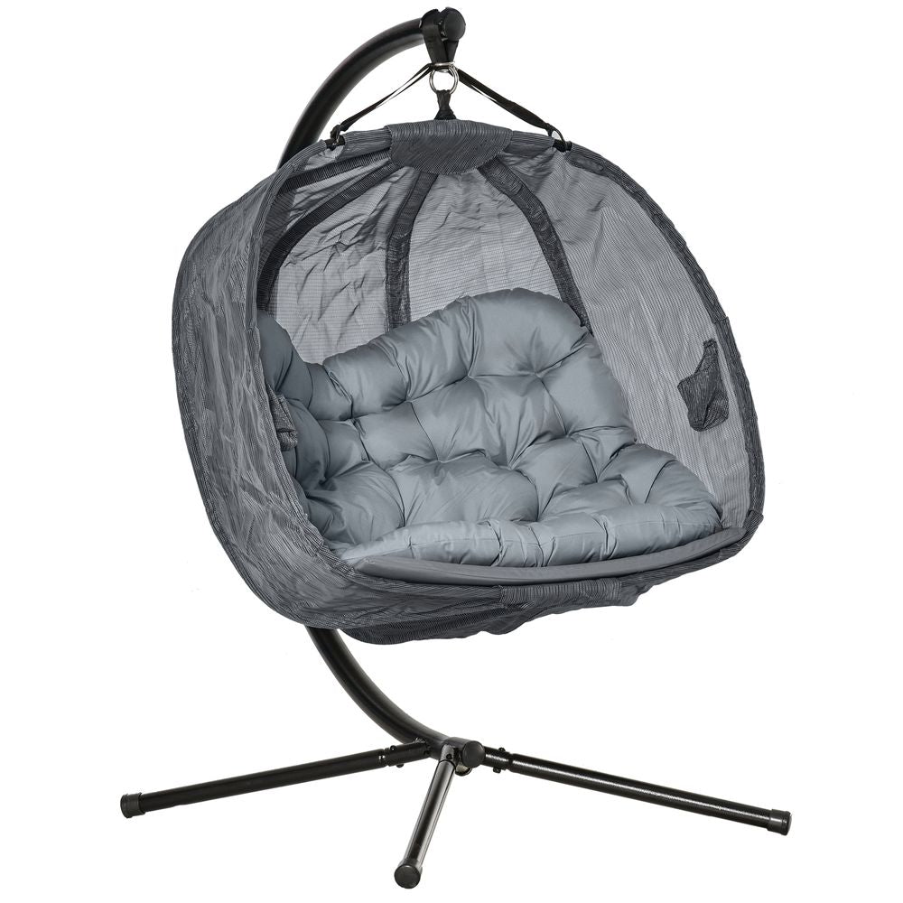 Double Seater Hanging Egg Chair Grey