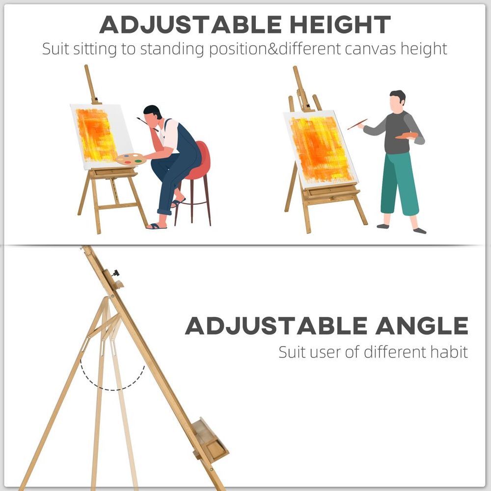 Adjustable Angle Wooden Art Easel