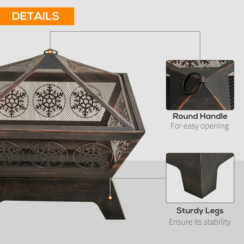 Fire Pit Griller with Cover