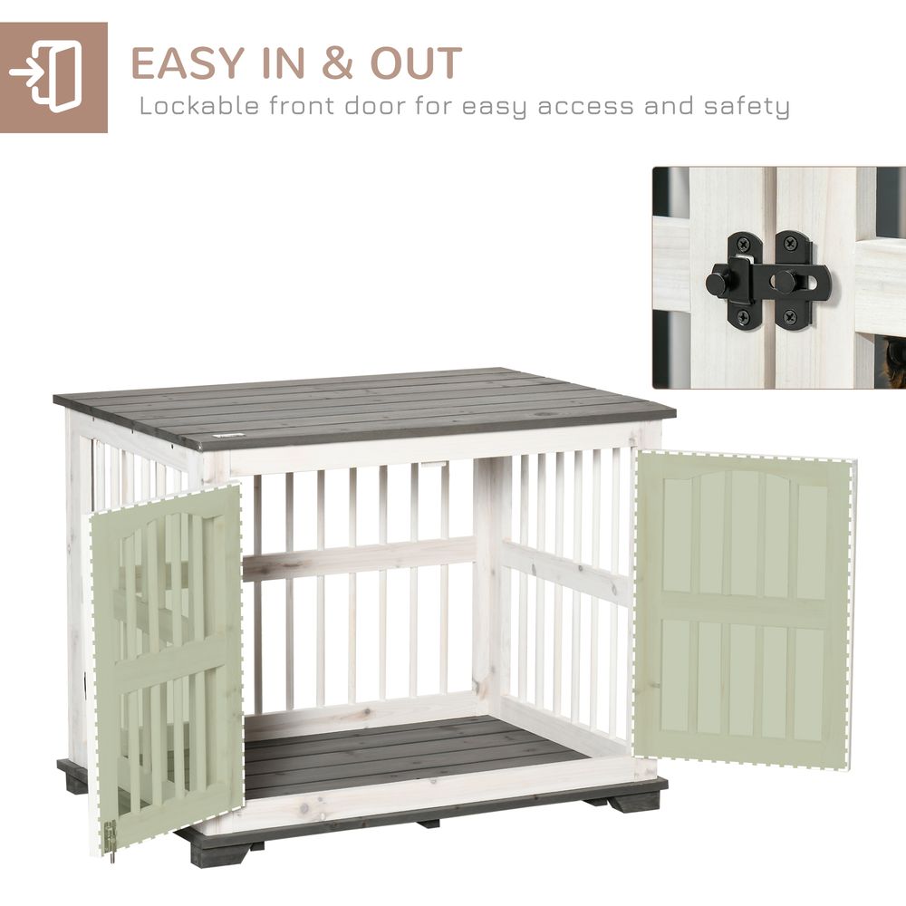 Small Dog Wooden Crate with Table