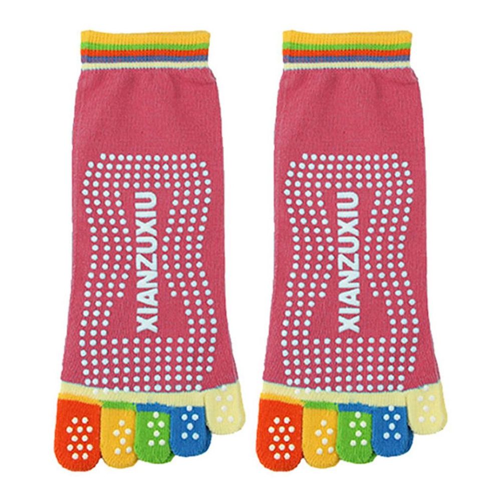 Anti Slip Pink Yoga Toe Socks