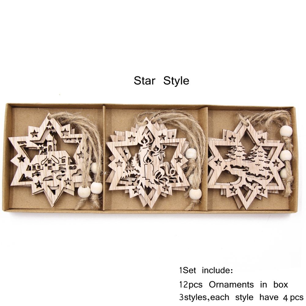 Wooden Snowflake Decorations