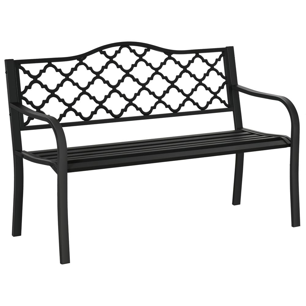 Garden Bench with Armrest Steel