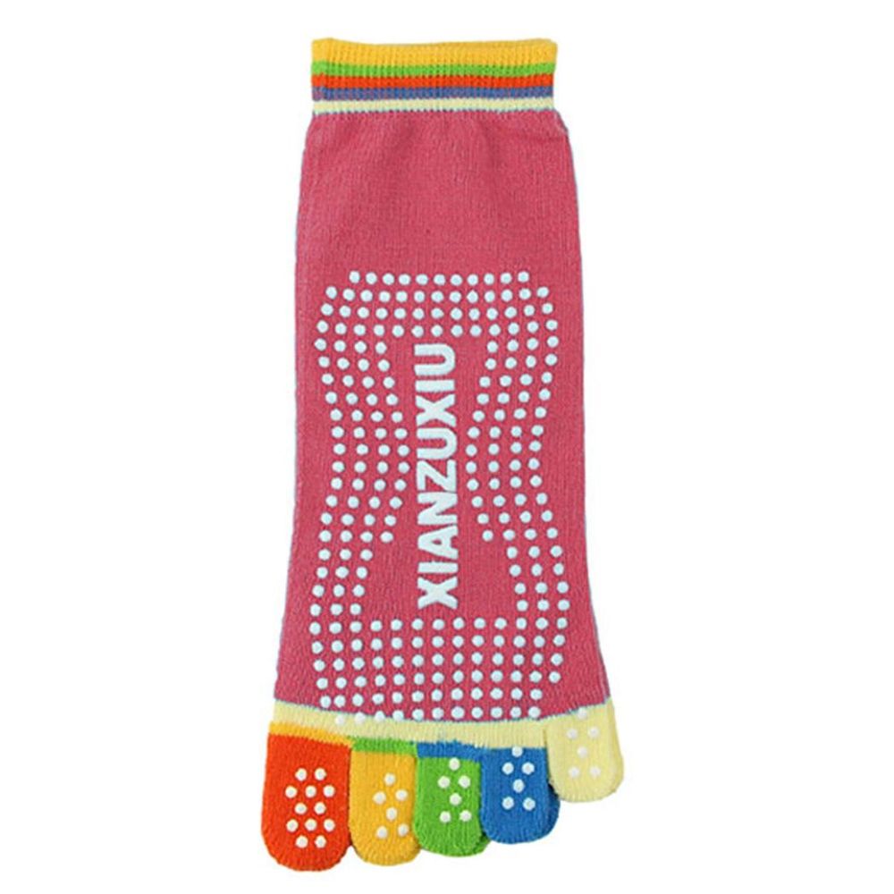Anti Slip Pink Yoga Toe Socks