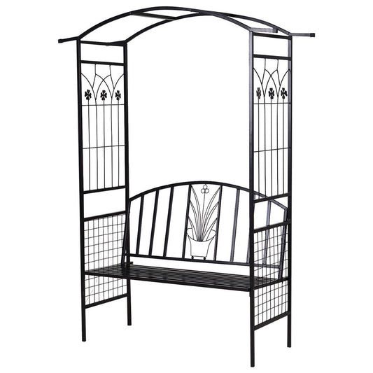 2-Seater Bench Garden Arch with Steel Frame