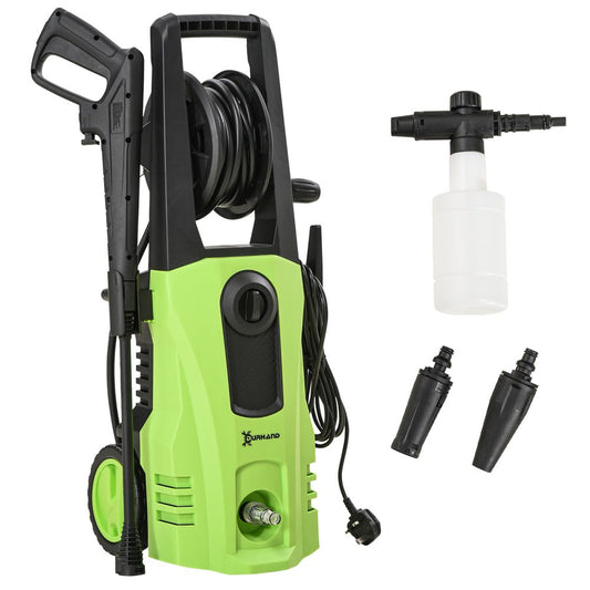Green Power Washer With Hose Reel