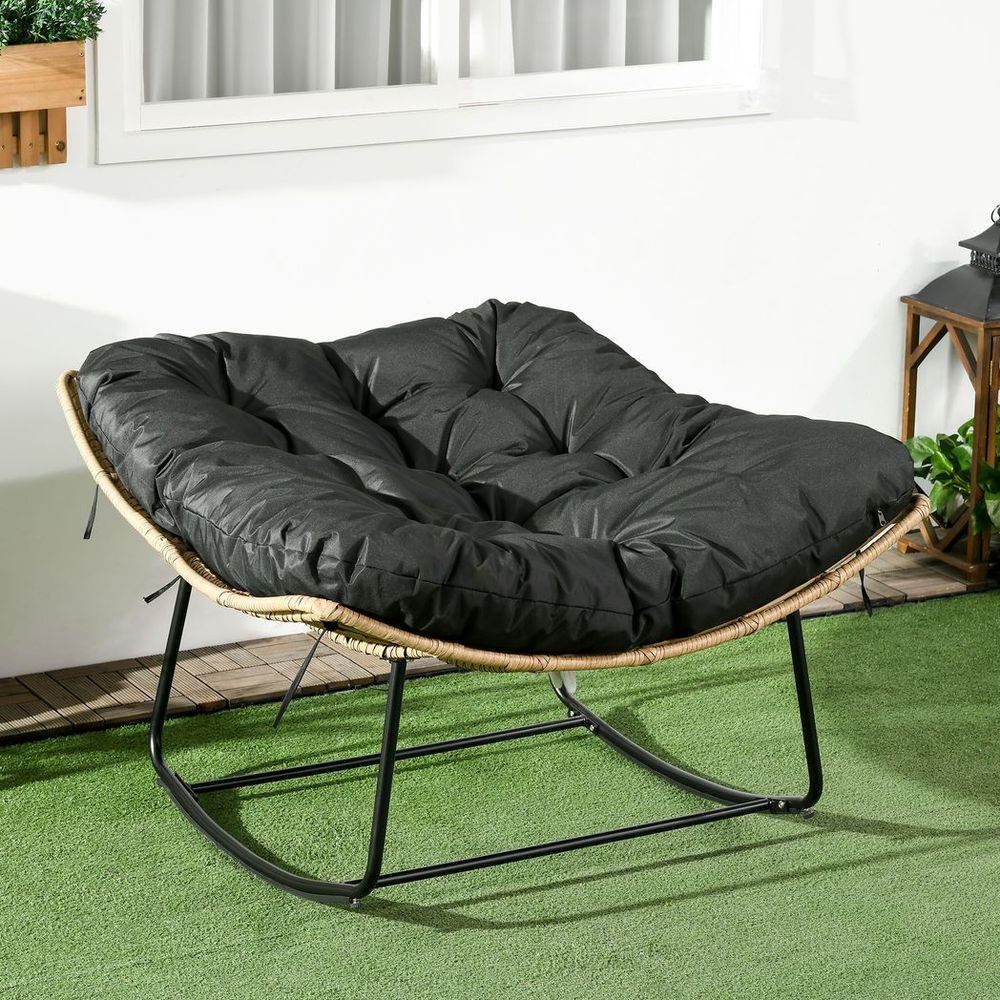 Rocking Chair Cushioned Rattan