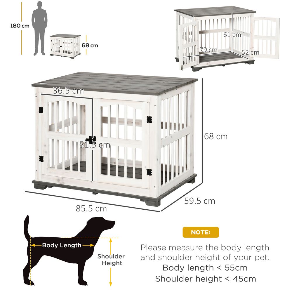 Small Dog Wooden Crate with Table