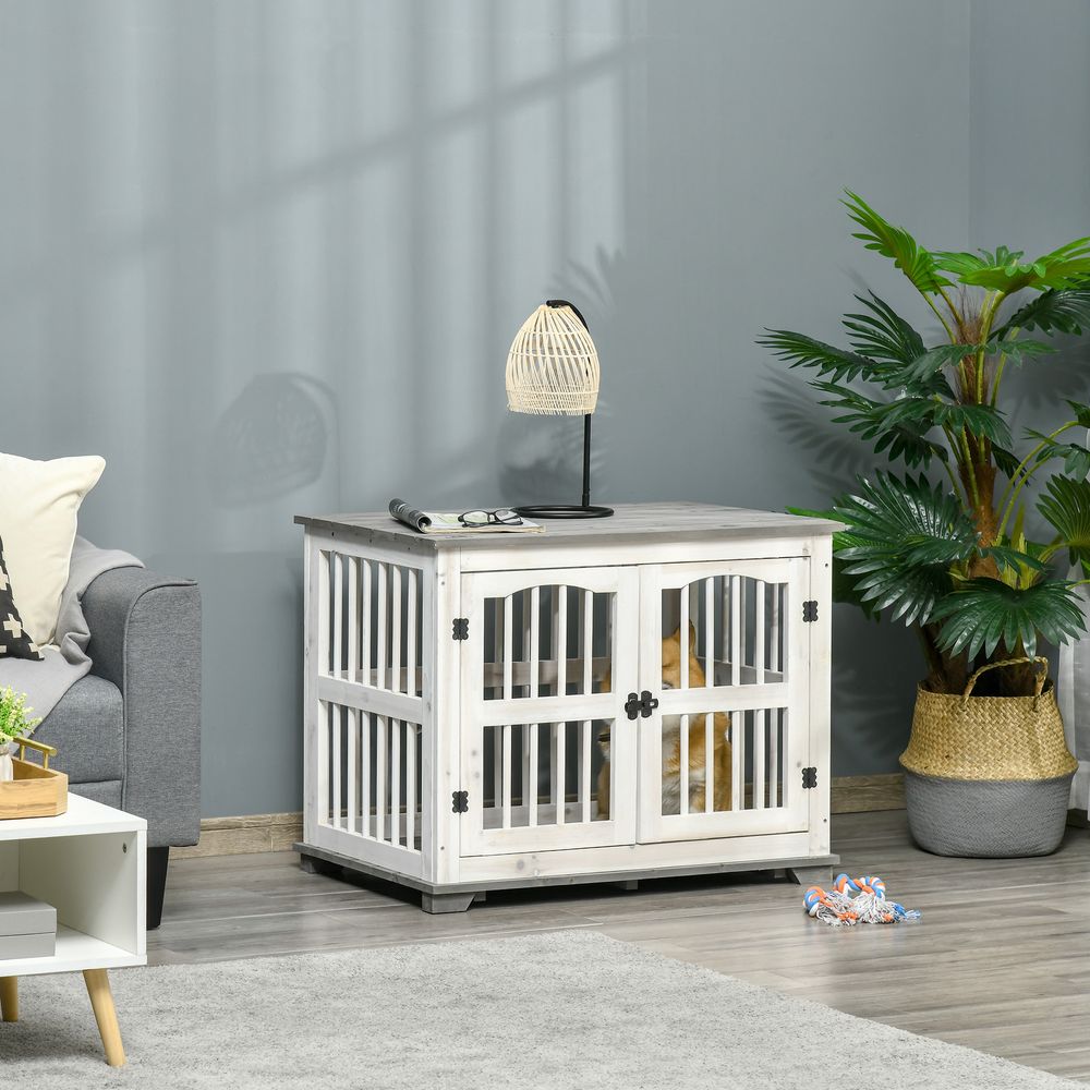 Small Dog Wooden Crate with Table