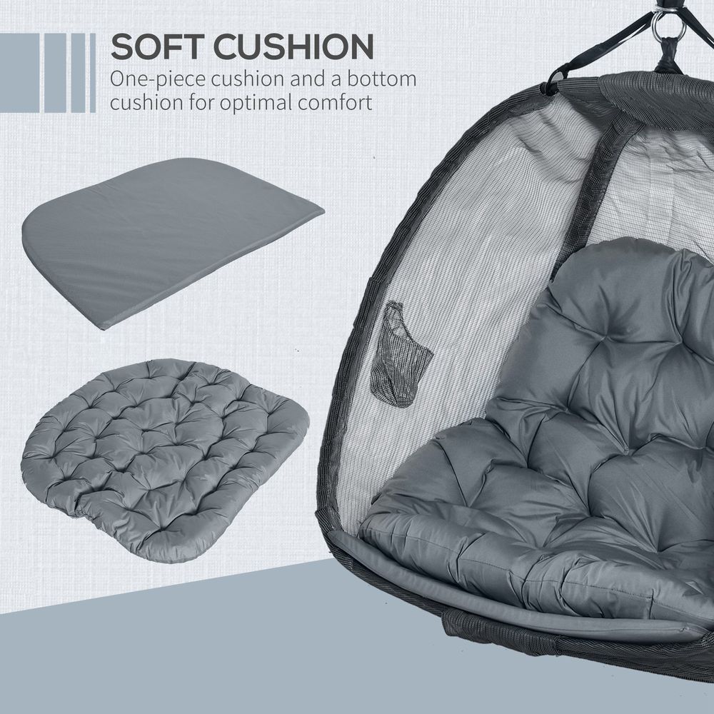 Double Seater Hanging Egg Chair Grey