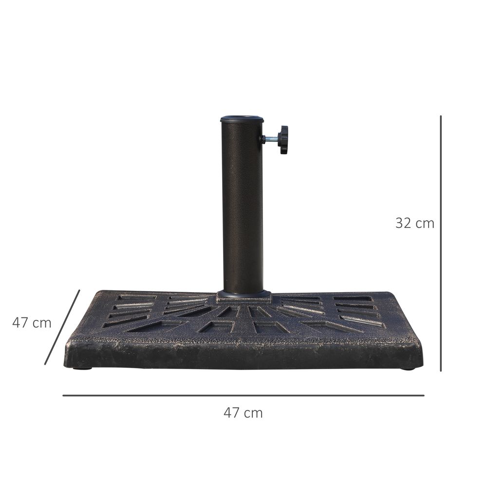 Bronze Garden Parasol Base Square