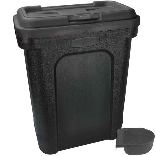 Pet Food Container with Scoop Black