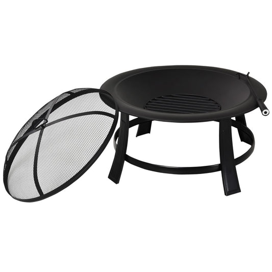 Metal Fire Pit with Cover 30”