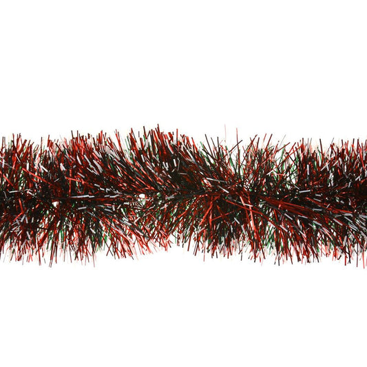 Coloured Snow Tipped Tinsel Garland 2 Metres Red