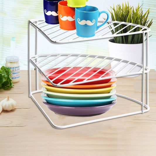 Corner Shelf with 2 Layers in White