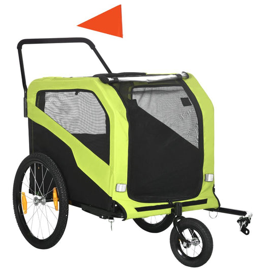 Large Dog Stroller for Bikes in Green