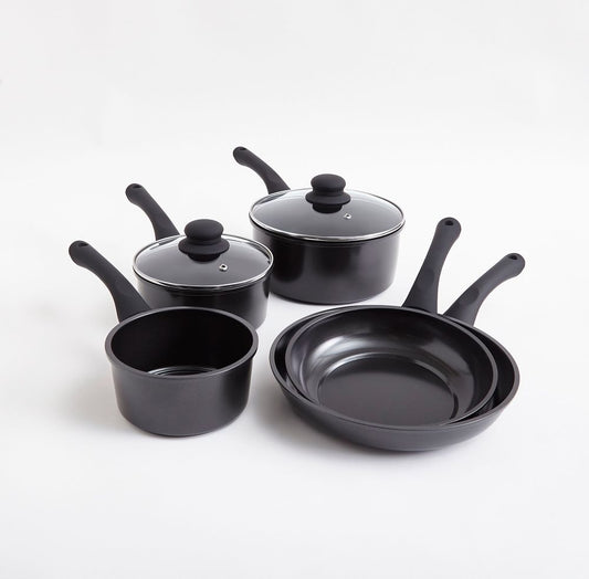 Black 5 Piece Carbon Steel Cookware Set