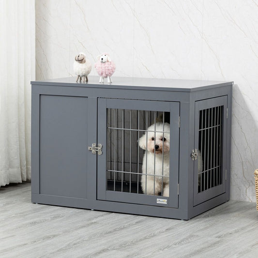 Dog Crate With Two Lockable Doors for Small & Medium Dogs