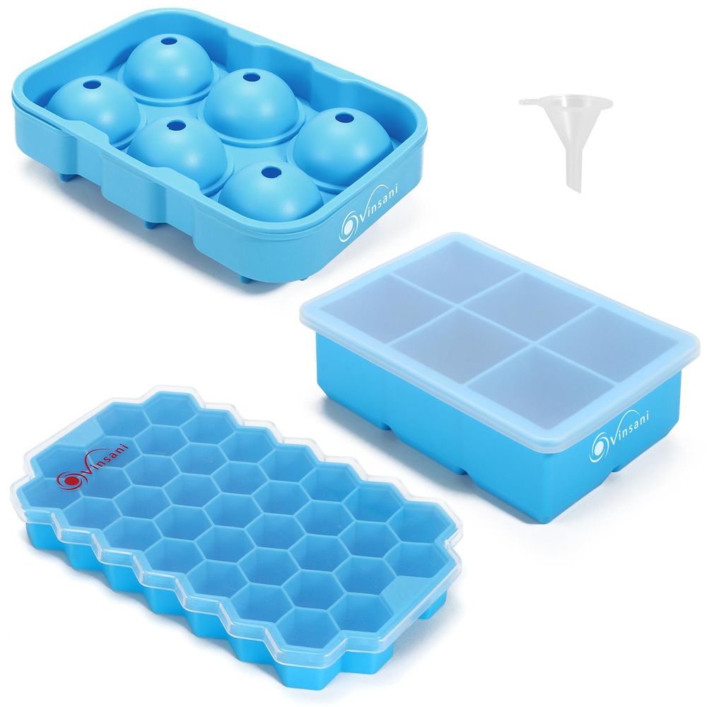 Easy-Release Silicone Ice Cube Trays 3-Pack