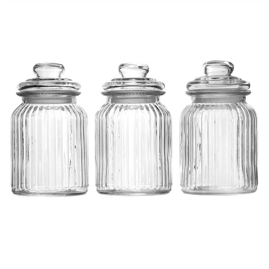 Set of 3 990ml Vintage Airtight Glass Jars
