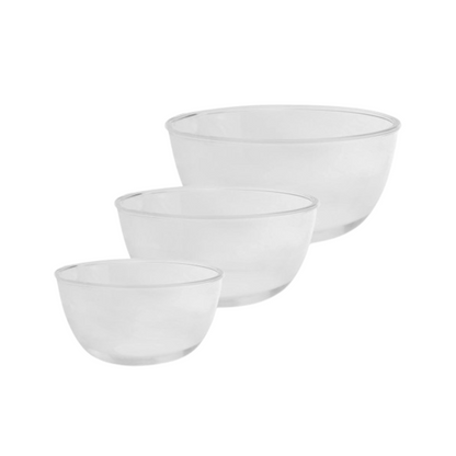 Glass Mixing Bowls x3