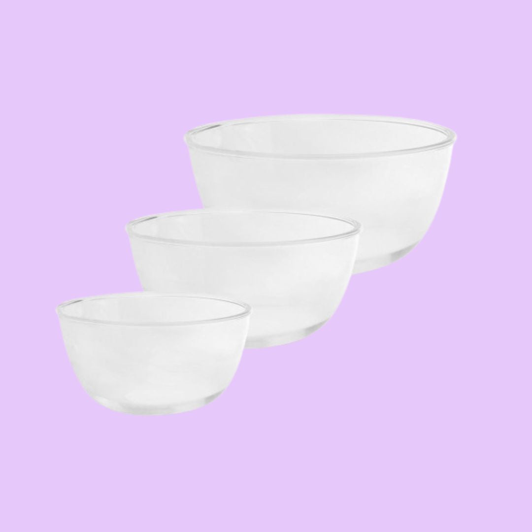 Glass Mixing Bowls x3