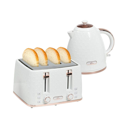 Kettle and Double Toaster Set White