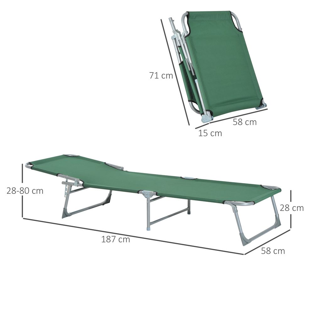 Green Folding Sun Lounger