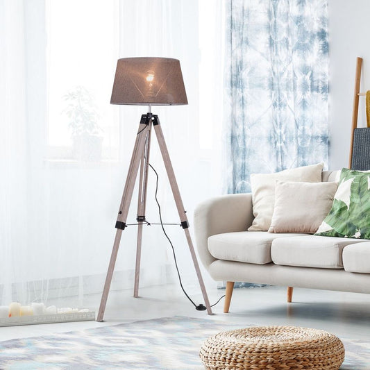 Tripod Fabric Shade Lamp