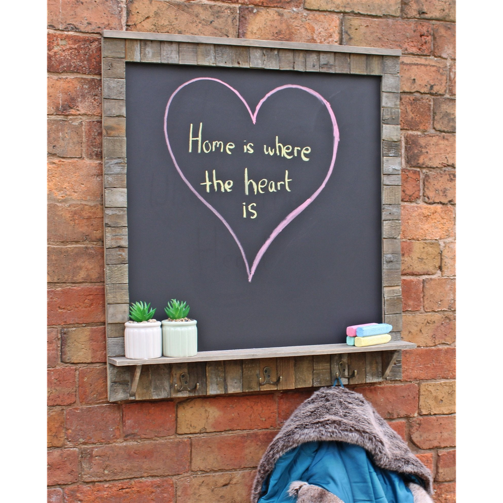 Blackboard with Shelf & Hooks