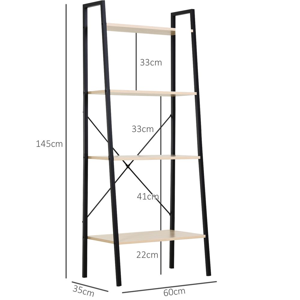 Shelving Unit Ladder Beige  4-Tier