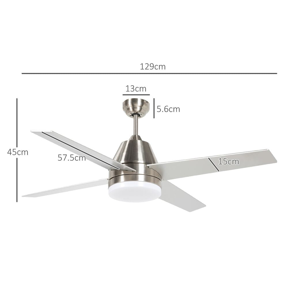 Ceiling Fan Light Silver & Black