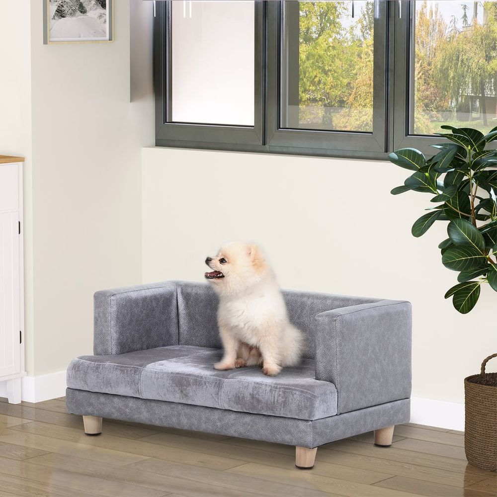 Soft Padded Grey Sofa Bed for Dogs