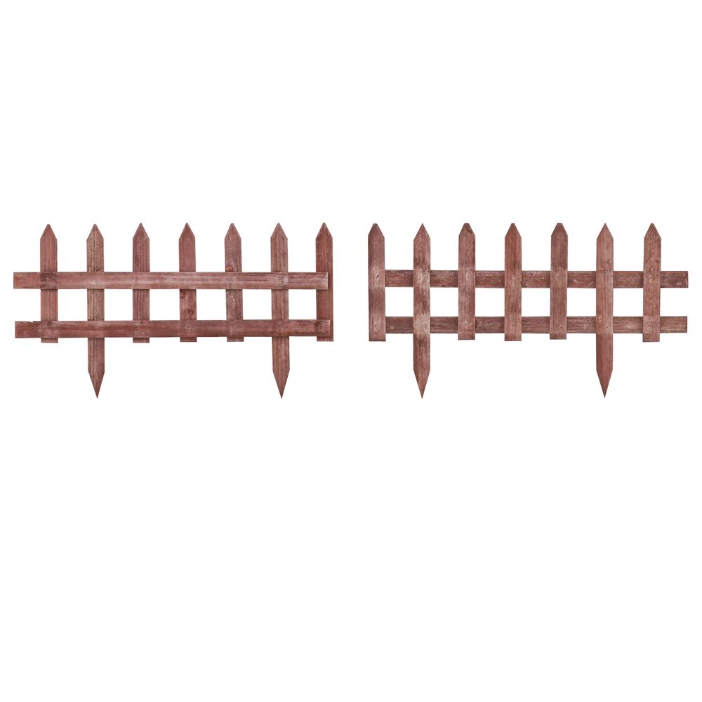 Wooden Picket Fence Brown x12