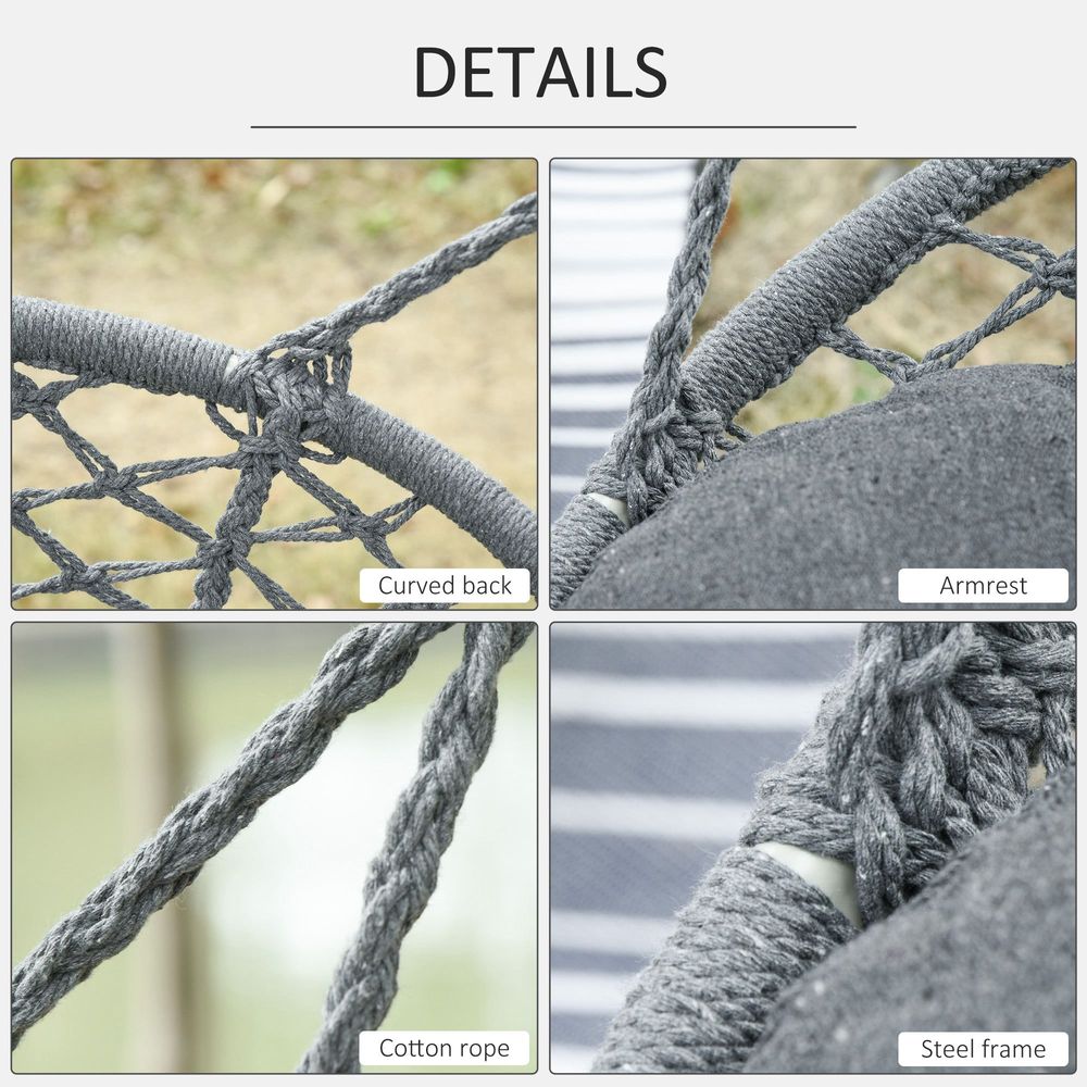 Metal Frame Hammock Dark Grey