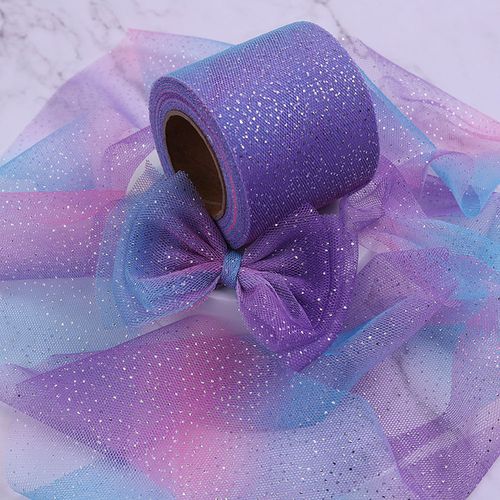 Craft Tulle Ribbon Multicoloured Sparkle