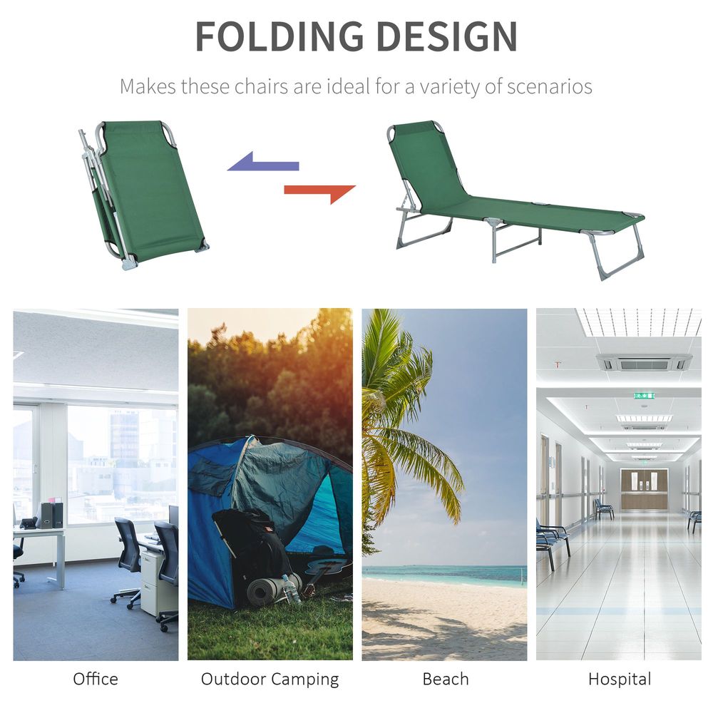 Green Folding Sun Lounger