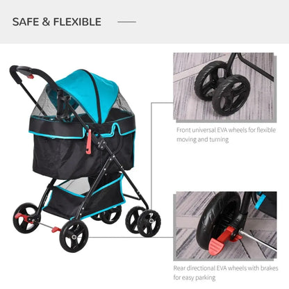 Removable Canopy Pet Stroller