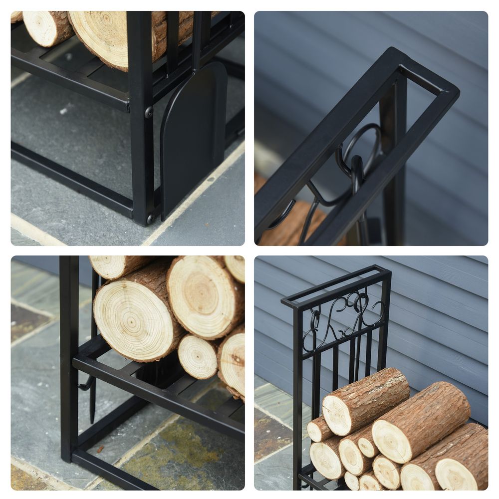 Log Rack Holder with Shovel