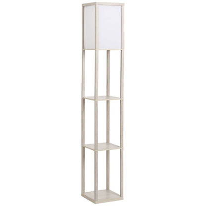 3 Tier Storage Floor Lamp Oak