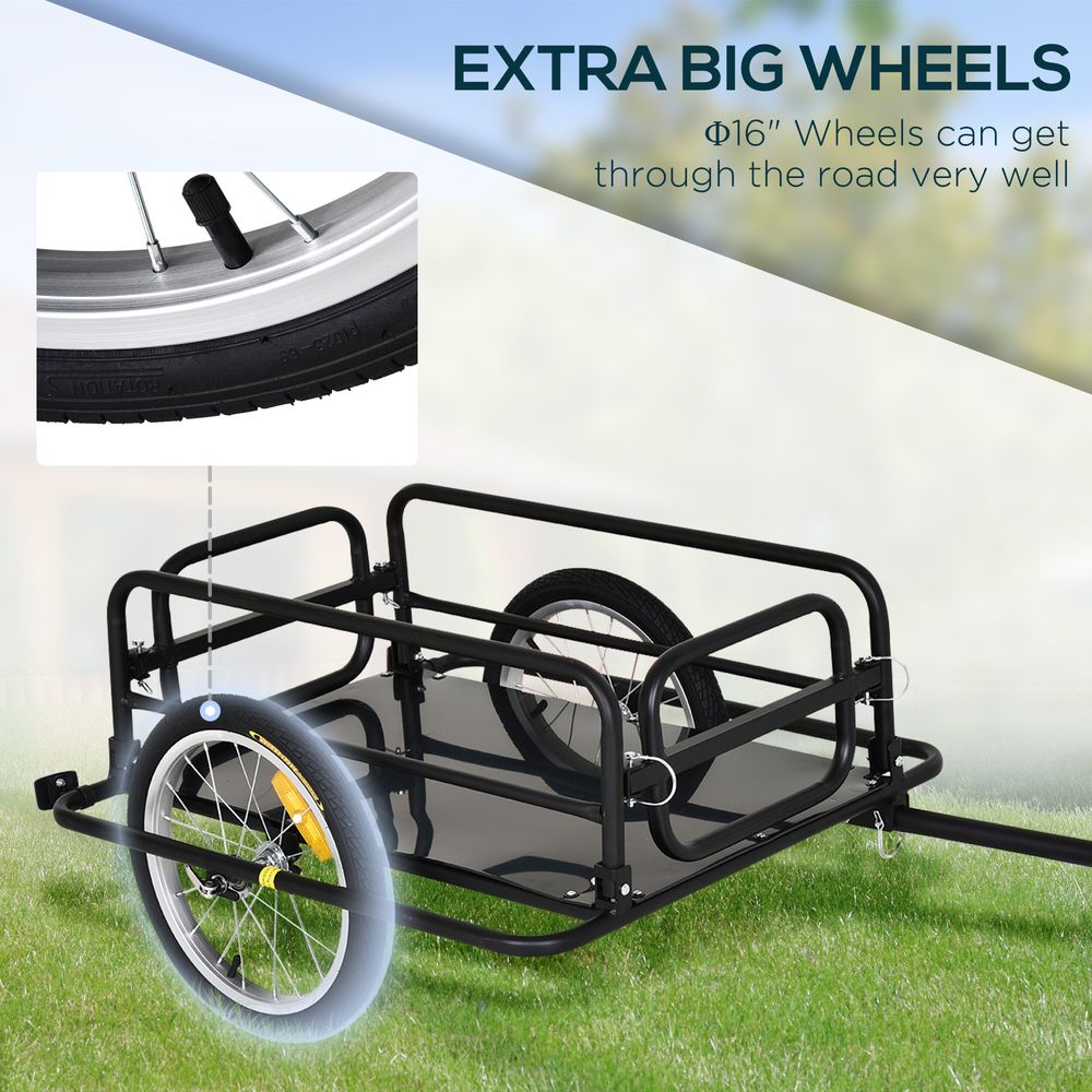 Black Folding Bicycle Cargo Trailer