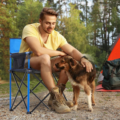 Blue Camping Chair with Cup Holder