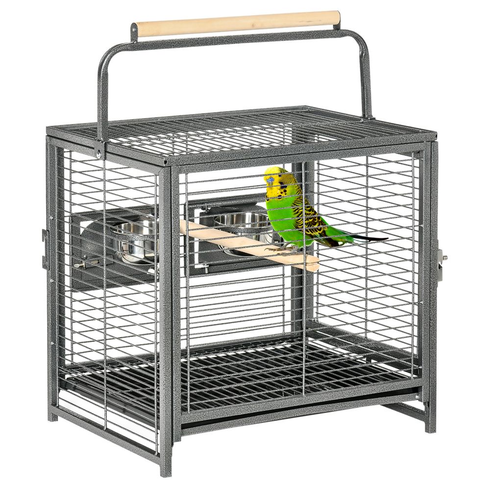 Bird & Parrot Cage with Wooden Perch