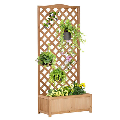 Planter Box with Trellis Brown