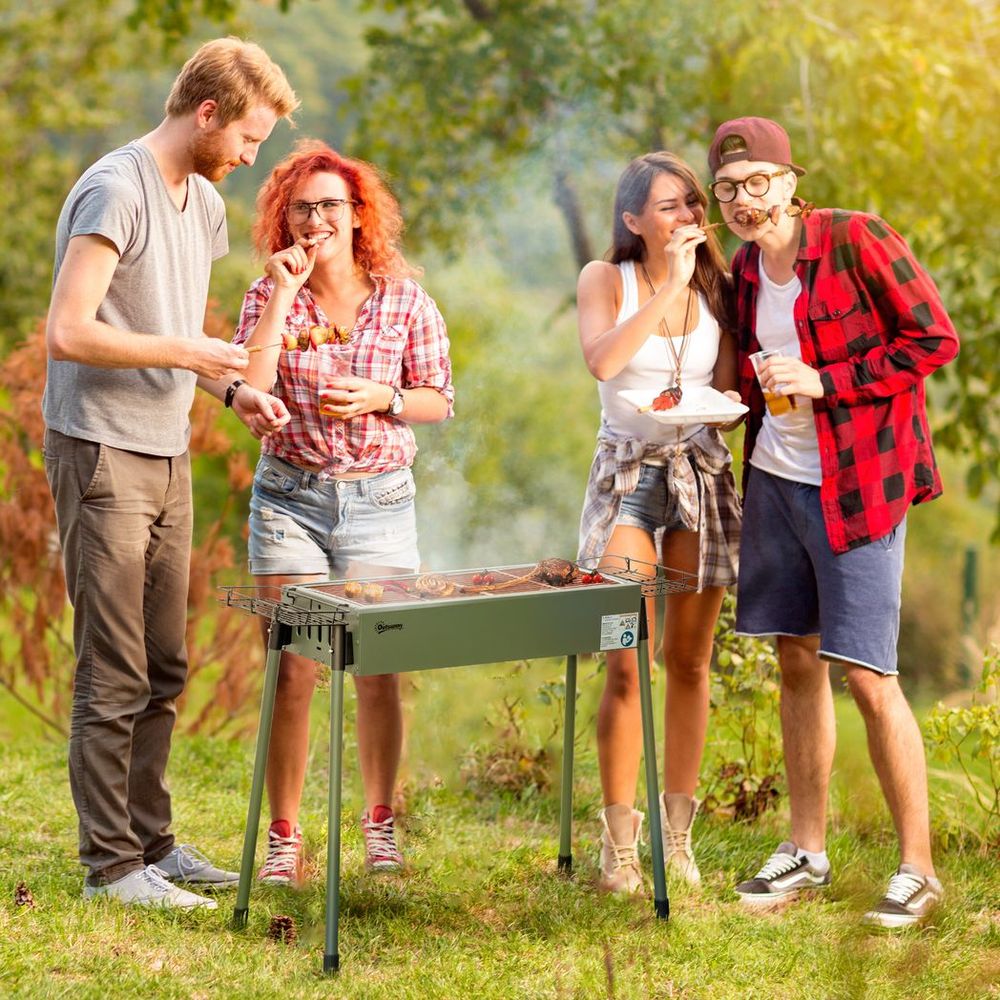 Portable BBQ with Basket Hooks