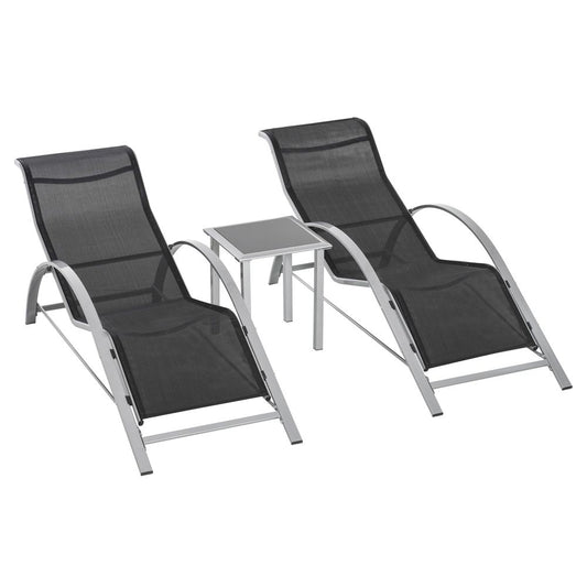 Sunbathing Chairs Set with Table