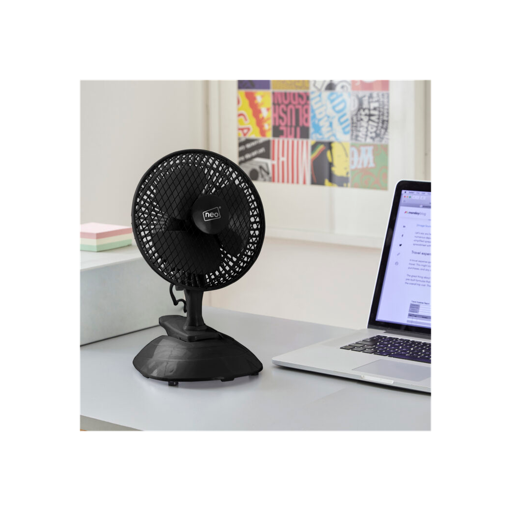 Black Clip Base Desk Fan